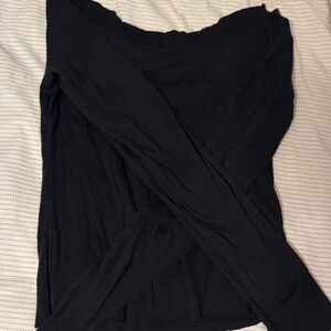 A New Day Black Cut Off Shoulder Longsleeve